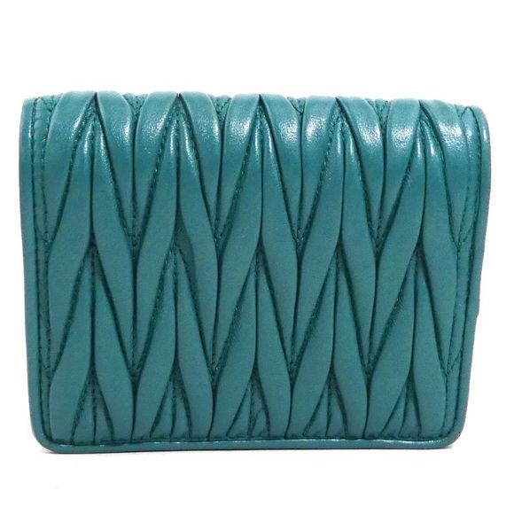Miu Miu Leather Green Matelass Wallet Bifold - Picture 1 of 4